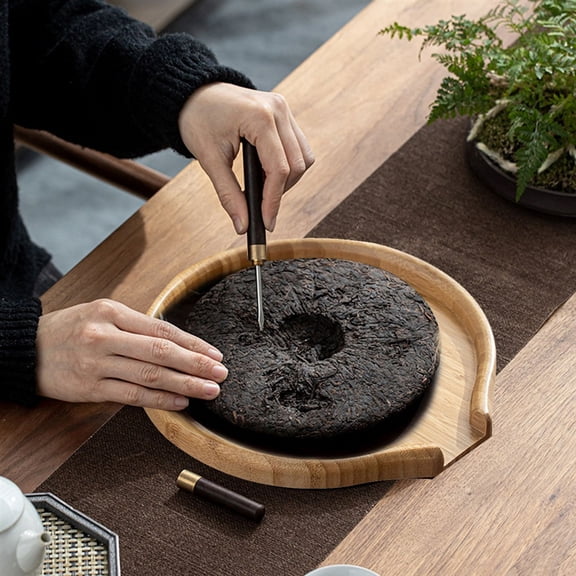 HOT! Bamboo Round Tea Tray Cake Accessories Service Plate for