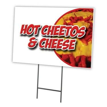 HOT CHEETOS & CHEESE 12"x16" Yard Sign & Stake | Advertise Your Business | Stake Included Image On Front Only | Made in The USA