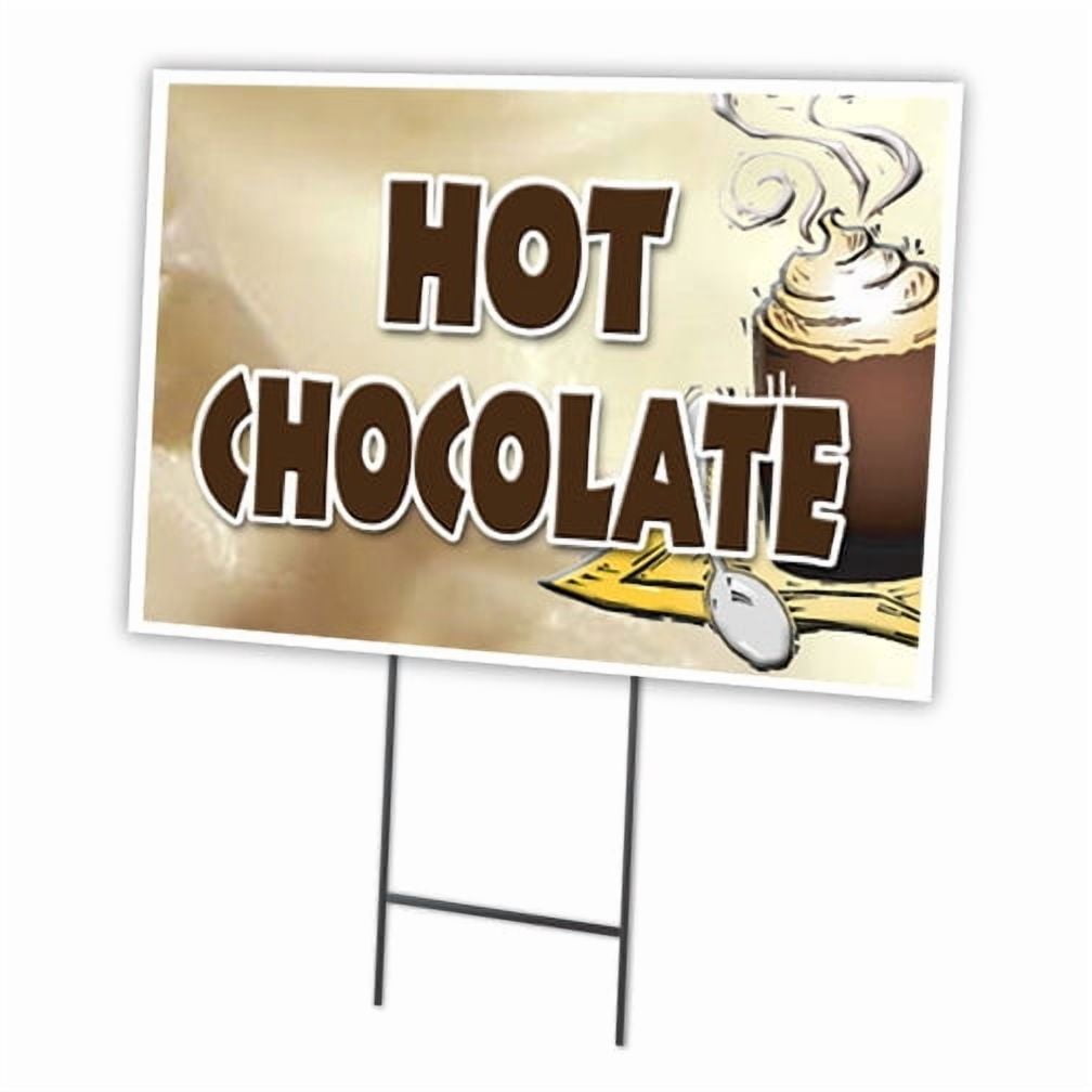 HOT CHOCOLATE 12"x16" Yard Sign & Stake | Advertise Your Business | Stake Included Image On Front Only | Made in The USA