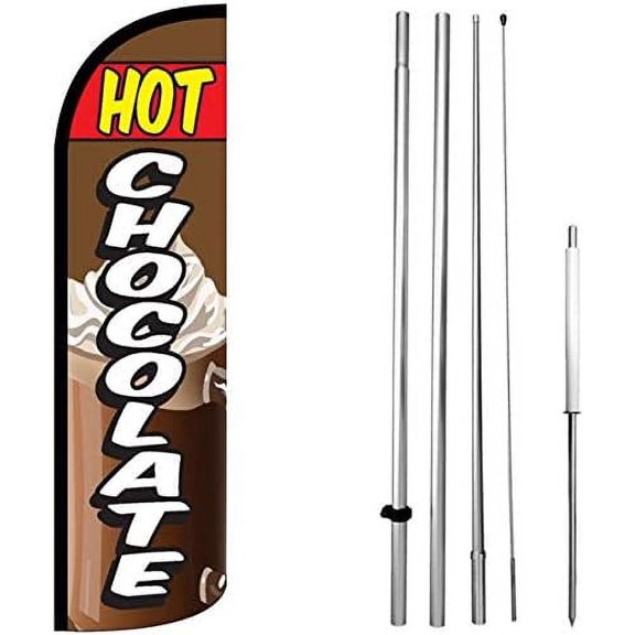 HOT Chocolate Windless Feather Swooper Flag Banner Sign Kit - q$$Other