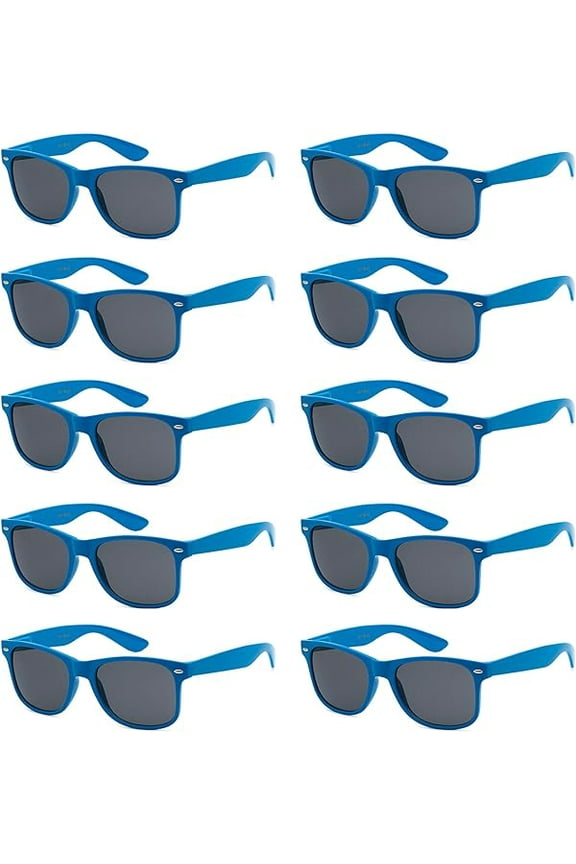 HOT DEAL 10 Pack Blue Retro 80s Sunglasses
