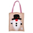 thumbnail image 1 of 1 Pack Large Christmas Linen Gift Bag Reusable Tote Bags with Handle,Linen Grocery Shopping Totes Santa Claus Snowman Reindeer Bag for Holiday Xmas Event Party, 1 of 5