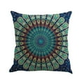 thumbnail image 1 of 1 Pack Throw Pillow Bohemia Geometric Pattern Watercolor Cozy Square Throw Pillow Home Decoration for Home Office Decor Bed Couch Sofa Living Room Cushion 18 x 18 inch, 1 of 2