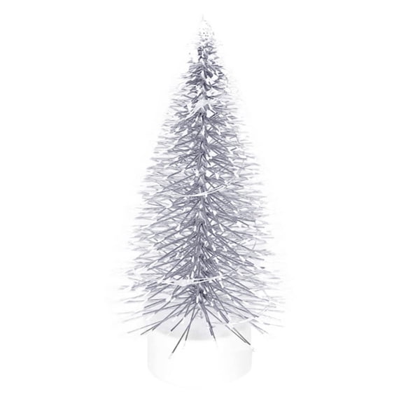 4.3inch Artificial Mini Christmas Tree with LED String Light Christmas Decoration Ornaments Tabletop with Base Small Pine Tree for Home Office Desktop Decor Winter Holiday Xmas Party Favors