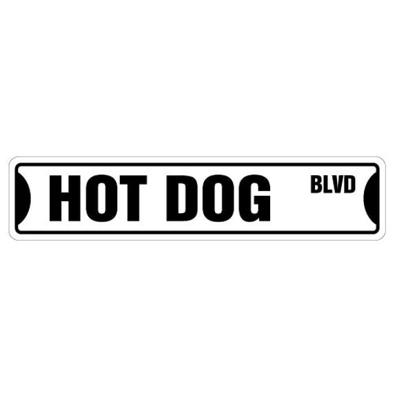 HOT DOG Street Sign stand lover restaurant vendor frank | Indoor/Outdoor | 18" Wide