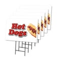 thumbnail image 1 of HOT DOGS 5 Pack Of 18" x 24" Yard Sign & Stake hot dog cart | Advertise Your Business | Stake Included Image On Front Only | Made in The USA, 1 of 3
