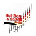 thumbnail image 1 of HOT DOGS & SODA COMBO 5 Pack Of 18" x 24" Yard Sign & Stake hot dog cart | Advertise Your Business | Stake Included Image On Front Only | Made in The USA, 1 of 3