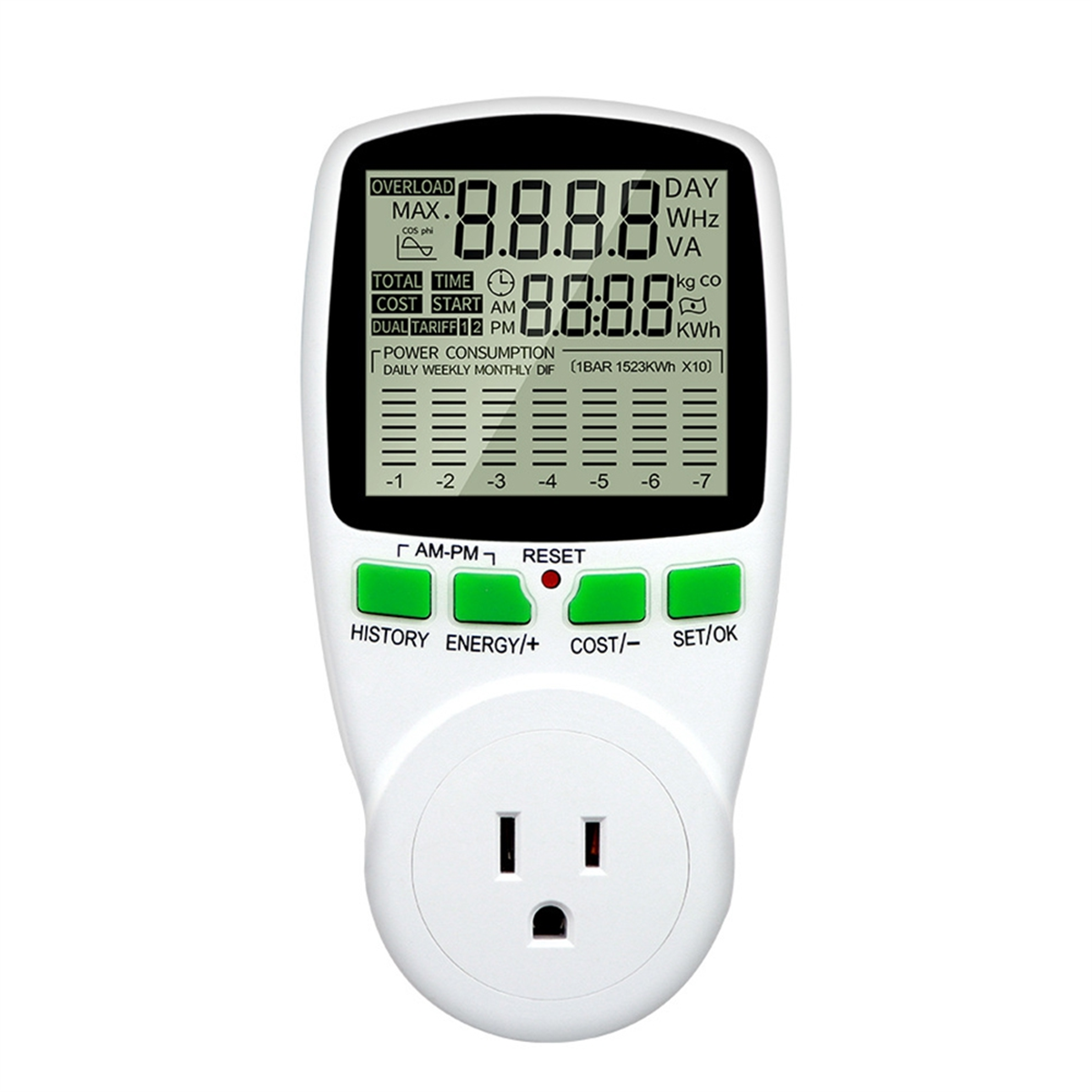 HOT Digital LCD Energy Meter Wattmeter Wattage Electricity Kwh Power ...