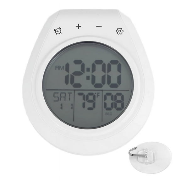 HOT! Digital Shower Clock Waterproof, Bathroom Timer Clock, Kitchen Wall LCD Display, 12/24 Hour Format