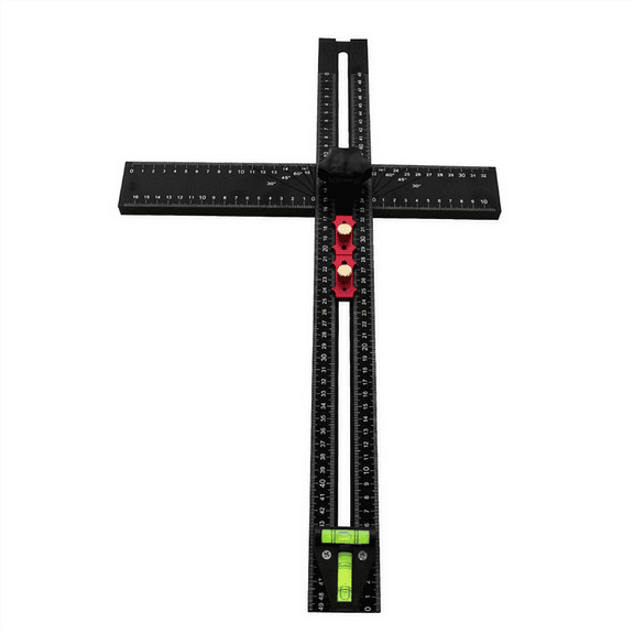 HOT Drawer Door Hole Drilling Template Drywall T Square Ruler Adjustable Positioning