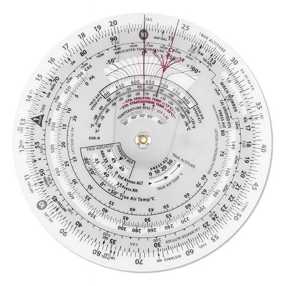 HOT E6B-R 6 Inch Diameter Circular Flight Computer, Computer Calculator Standard Training Student Use IFR VFR