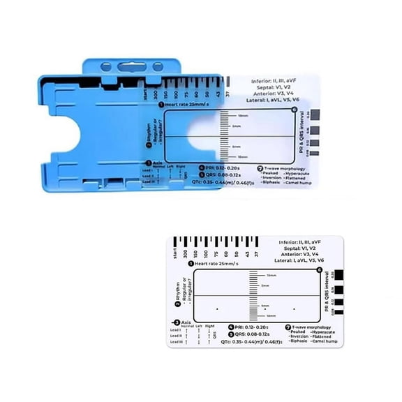 HOT ECG 7 Step Ruler Plastic Measuring Tool for ECG/EKG Interpretation Easy-to-Carry with 1 Protect Sheath