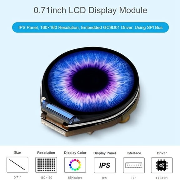HOT ESP32 C3 Round LCD Development Board Electronic EYE 0.71 Inch Display Watch Screen GC9A01 160x160