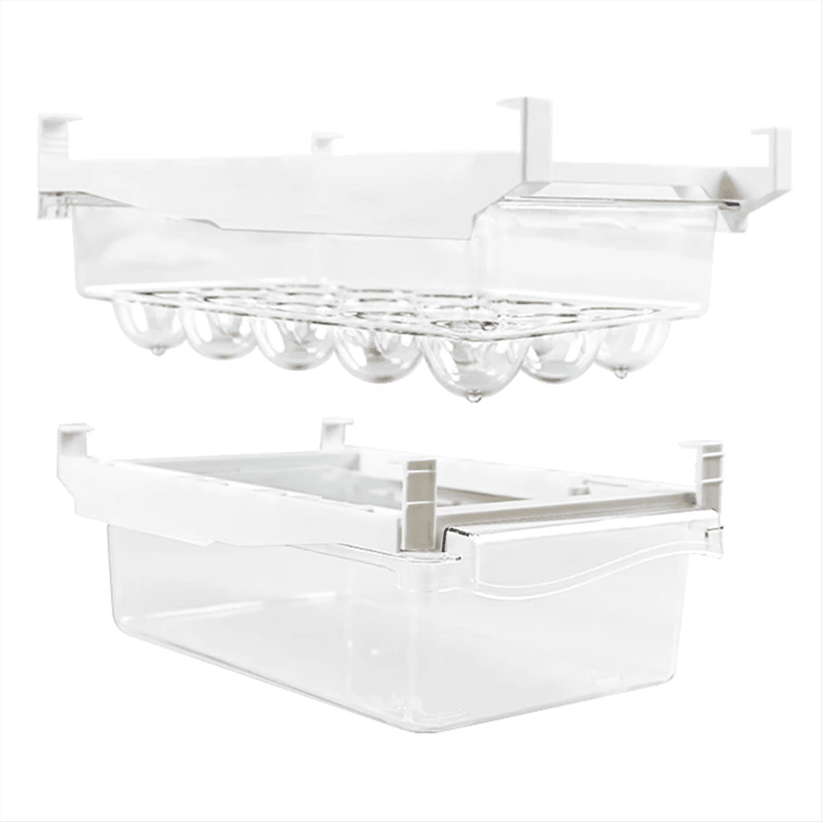 HOT Fridge Organizer Set, Under-Shelf Drawer for Fruit, Eggs - Refrigerator Storage Box, Fresh-Keeping Kitchen Organization