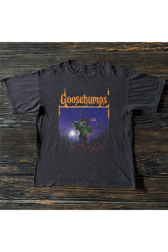 HOT! Goosebumps The Scarecrow Walks At Midnight Black Cotton T-shirt