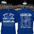 thumbnail image 1 of HOT HOT - Dodgers Back 2 Back Champions 2024-2025 Shirt All Size ,royal Color,Size XL, 1 of 5