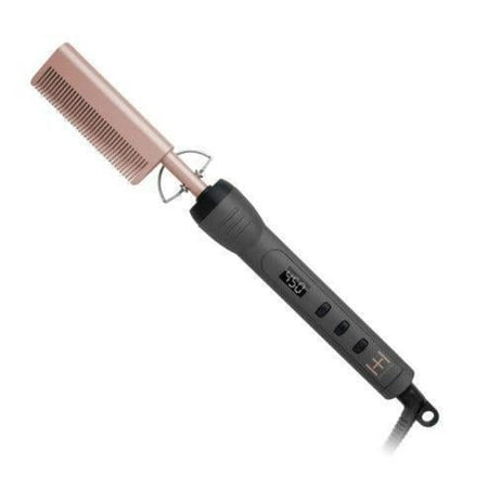 Hot & Hotter Digital Ceramic Pressing Hot Comb, 1 Count, Black & Gold