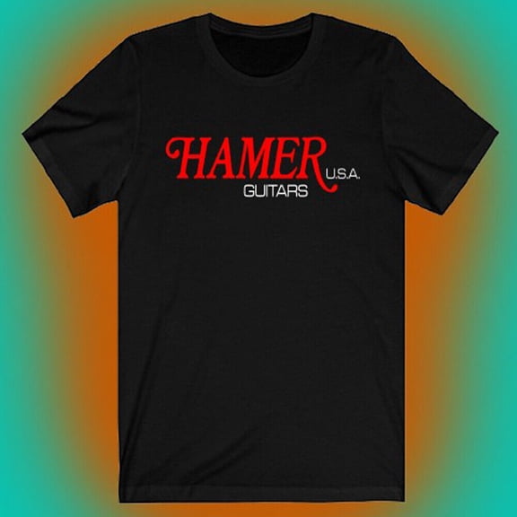 HOT!!!Hamer Guitars USA Men's Black T-shirt Size S to 5XL T-shirt