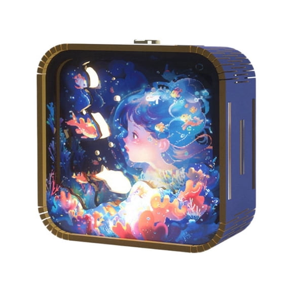 Hand Touch Cartoon DIY Wooden Stereo Atmosphere Lights Graduation Season Gifts Nightlight Gifts,A