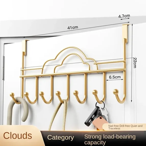 New Heart Clouds Shaped Door Behind Hook Storage Wall Hanging Clothes Hanger Hook Punch-free Hanger Home Organizer Door Hooks