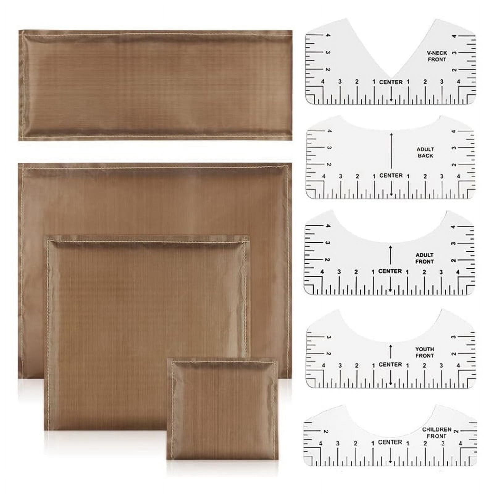 Heat Set, 4 Sizes Heat Pressing Transfer Pillow and 5pcs Tshirt Ruler ...