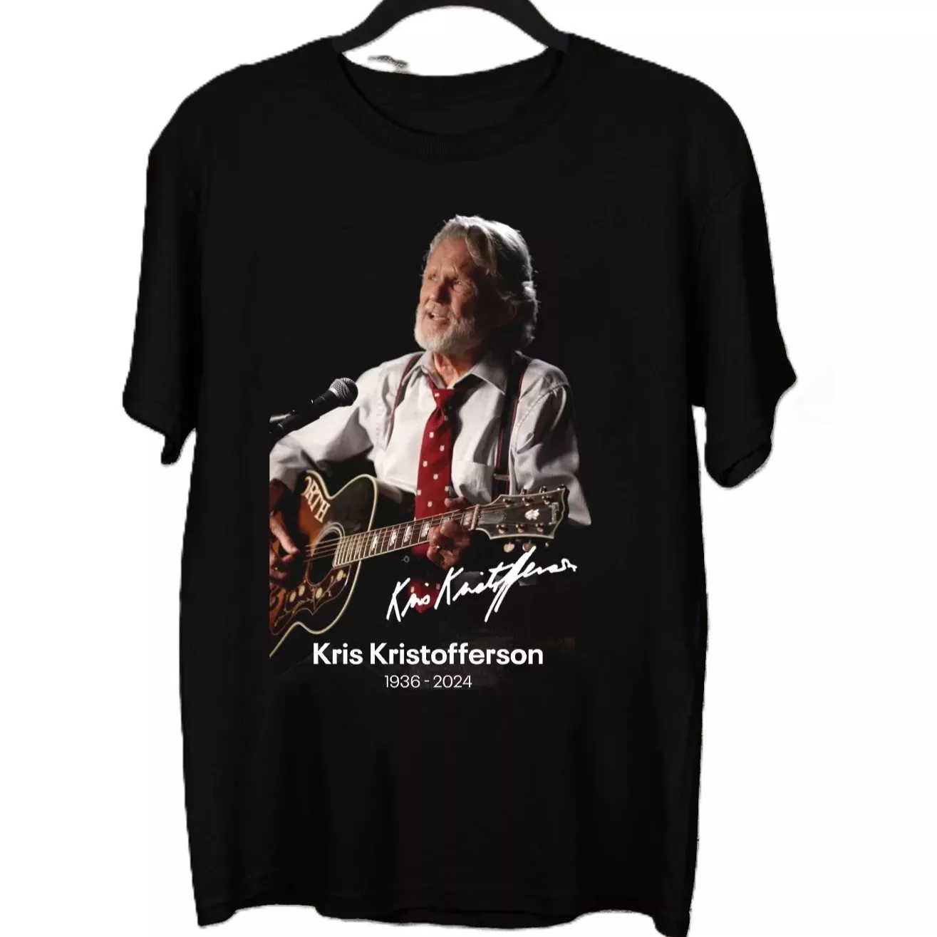 HOT Kris Kristofferson 19362024 Signed Black All Size Tshirt