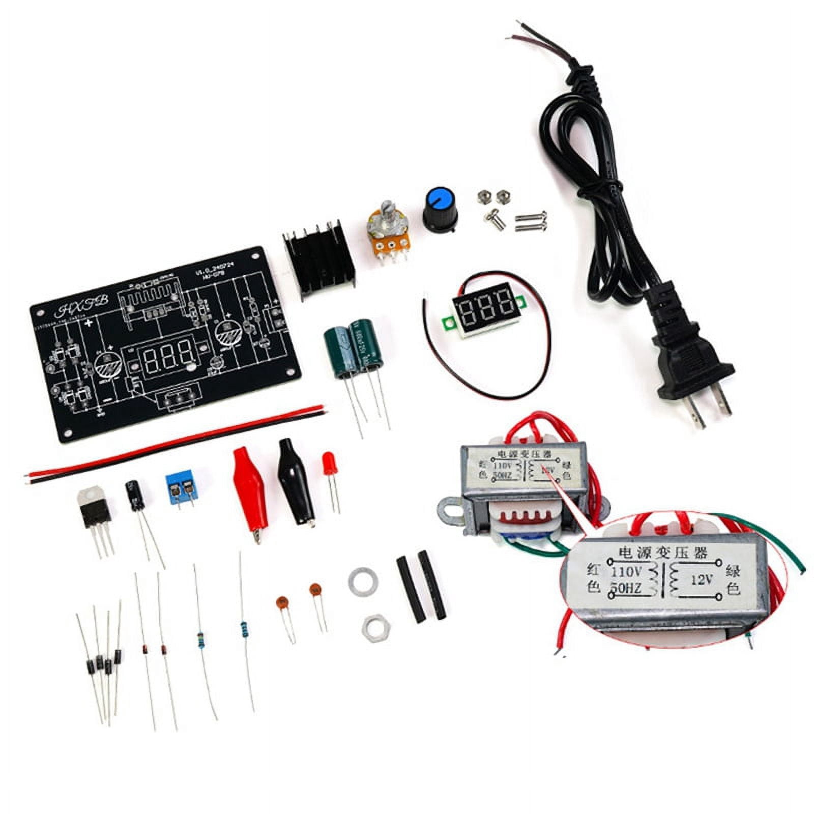 HOT LM317 Adjustable Regulated Power Supply DIY Kit AC 110V to DC 1.25 ...