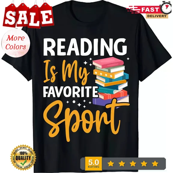 HOT-Librarian Bookworm Reader Book Reading Is My Favorite Sport T-Shirt