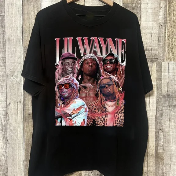 HOT Lil Wayne Black Cotton All size S-5XL Gift For Fans T-shirt DM37 ,Black Color,Size 2XL