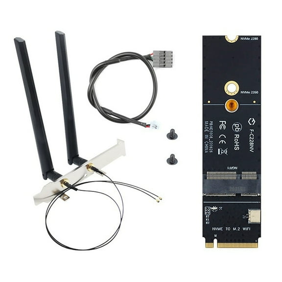 M.2 to Nvme Wifi Card NGFF A+E Key NVMe PCI Express SSD Port Converter Adapter F-for AX200 AX210 8265 7260AC