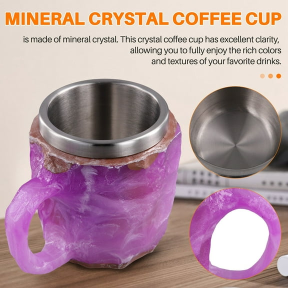 HOT Mineral Crystal Coffee Cup Elegant Luxury Colored Mug Translucent Office Gift