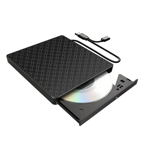 Multifunctional External CD/DVD Drive Burner Black with SD/TF & USB3.0 Slots Optical Drive for PC Laptop