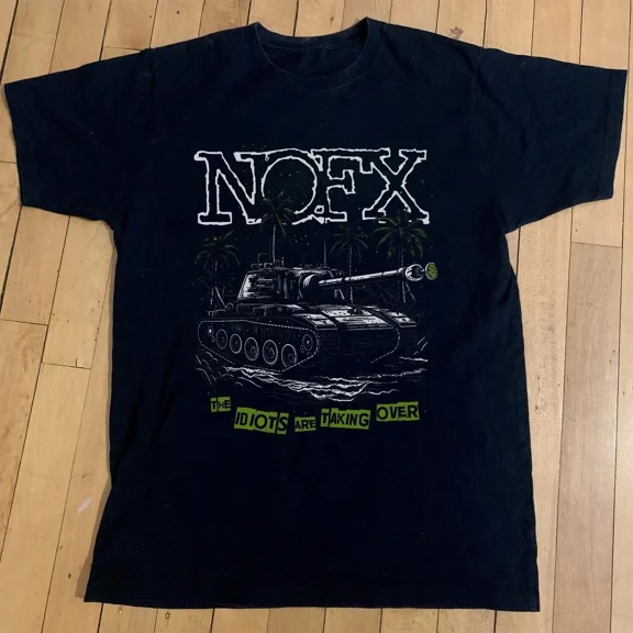HOT! NOFX The Idiots are Taking Over Unisex Black Cotton T-shirt, Size S-5XL