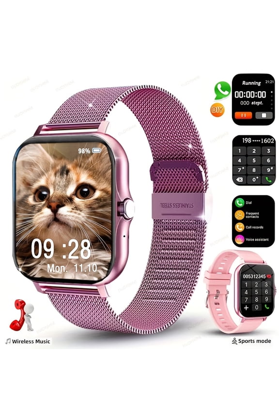 HOT New Smart Watch - 1.83HD Full Touch Screen, USB Rechargeable, Multiple Sports Modes, Pedometer, Call & Message Notifications, 240P Resolution
