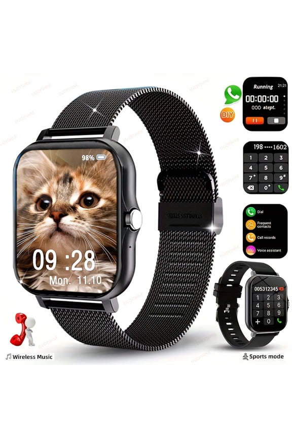 HOT New Smart Watch - 1.83HD Full Touch Screen, USB Rechargeable, Multiple Sports Modes, Pedometer, Call & Message Notifications, 240P Resolution