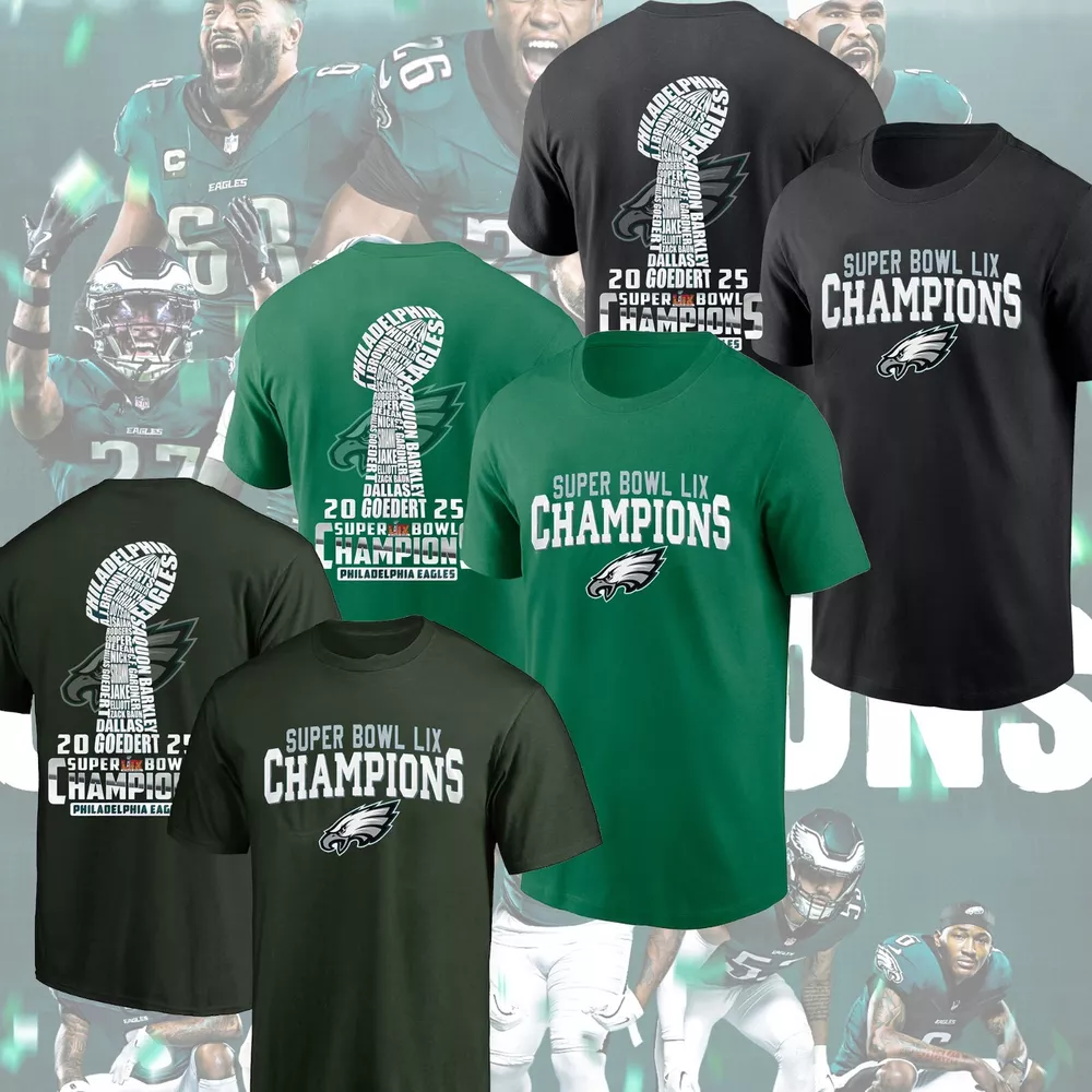 HOT ! Philadelphia 2024-2025 LIX Super Bowl Champions 2 Sides Fans Gift ...