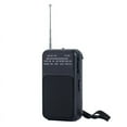 thumbnail image 1 of HOT Portable Pocket AM FM Radio 2 Band Stereo Operated Telescopic Antenna with 3.5mm Headphone Jack, Black, 1 of 4