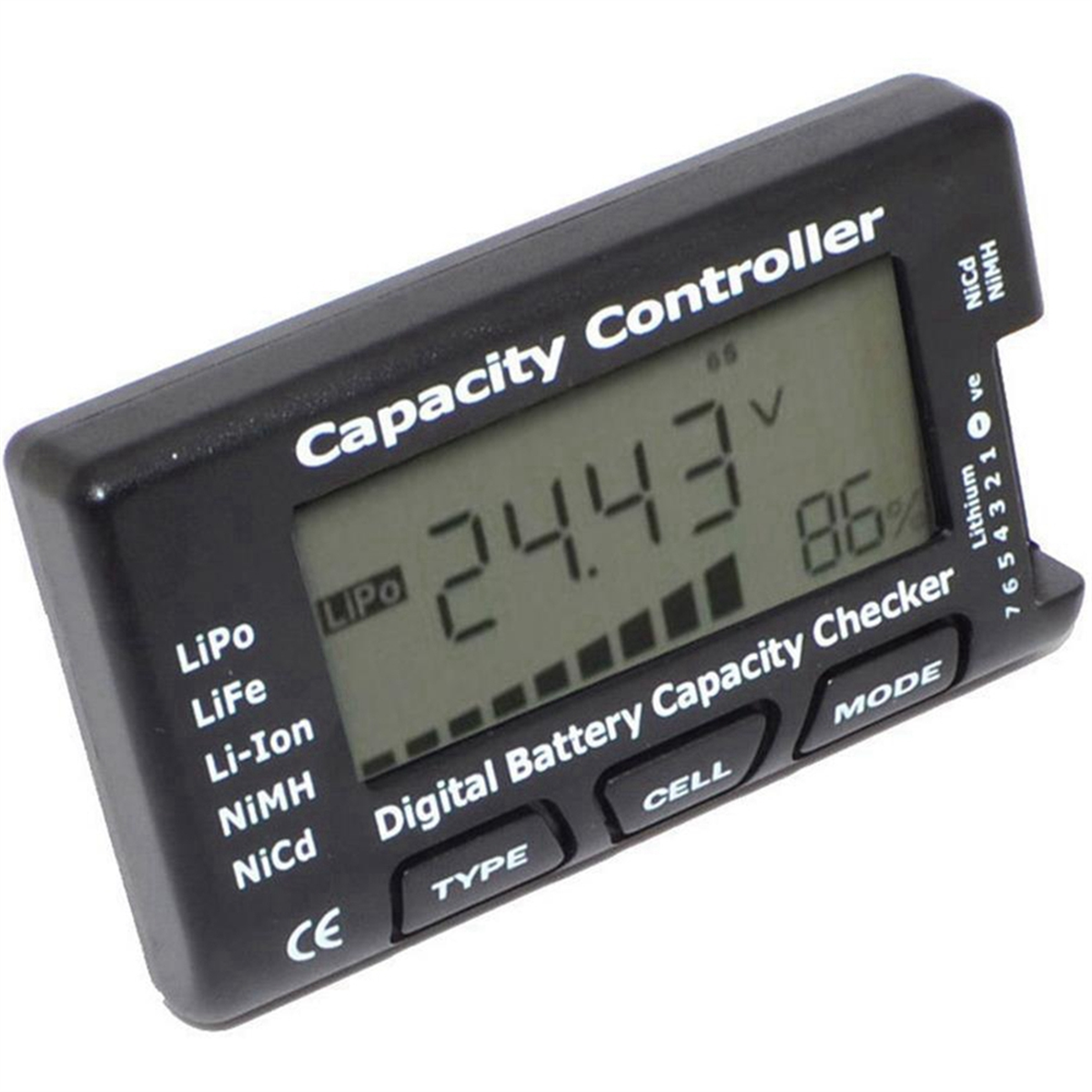 RUNCCI-YUN Checker Digitale Per Batterie 2.1 RC – 7 Display Per NiCd/NiMH/LiPo/LiFe/Li-ion, Precisione 0.001V