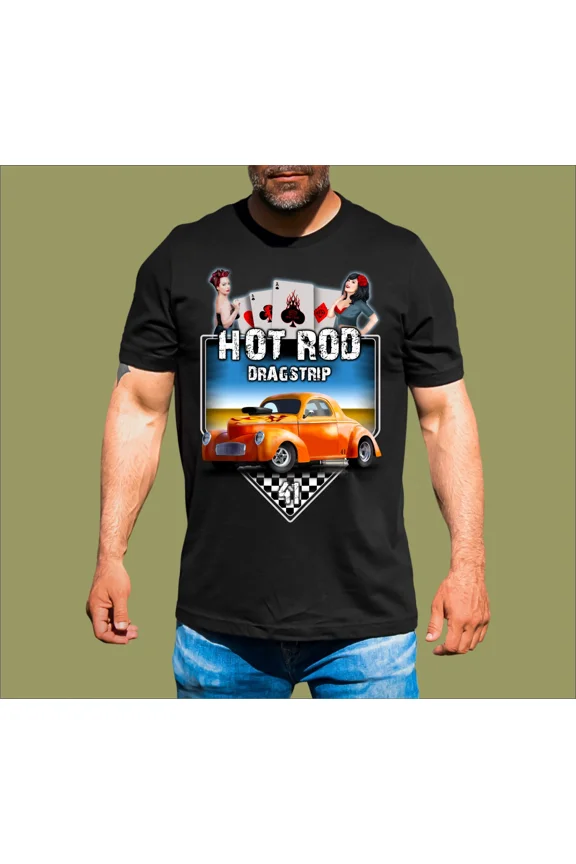 HOT ROD DRAG STRIP WILLYS T-SHIRT