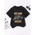thumbnail image 1 of HOT ROD RACING Print Boy's Cotton Leisure Short Sleeve Sports T-shirt - Comfortable Summer Outdoor Clothing, 1 of 6
