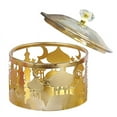 thumbnail image 1 of HOT! Ramadan Trays with Lid - Metal Gold Eid Mubarak Tray Plate Candy Dish Food Storage Container Cookie Trinket Box, 1 of 4