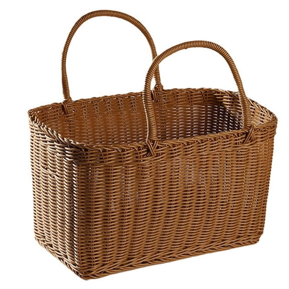 HOT Rattan shopping basket Simple Environmentally friendly vegetable Fruit Outdoor picnic,B