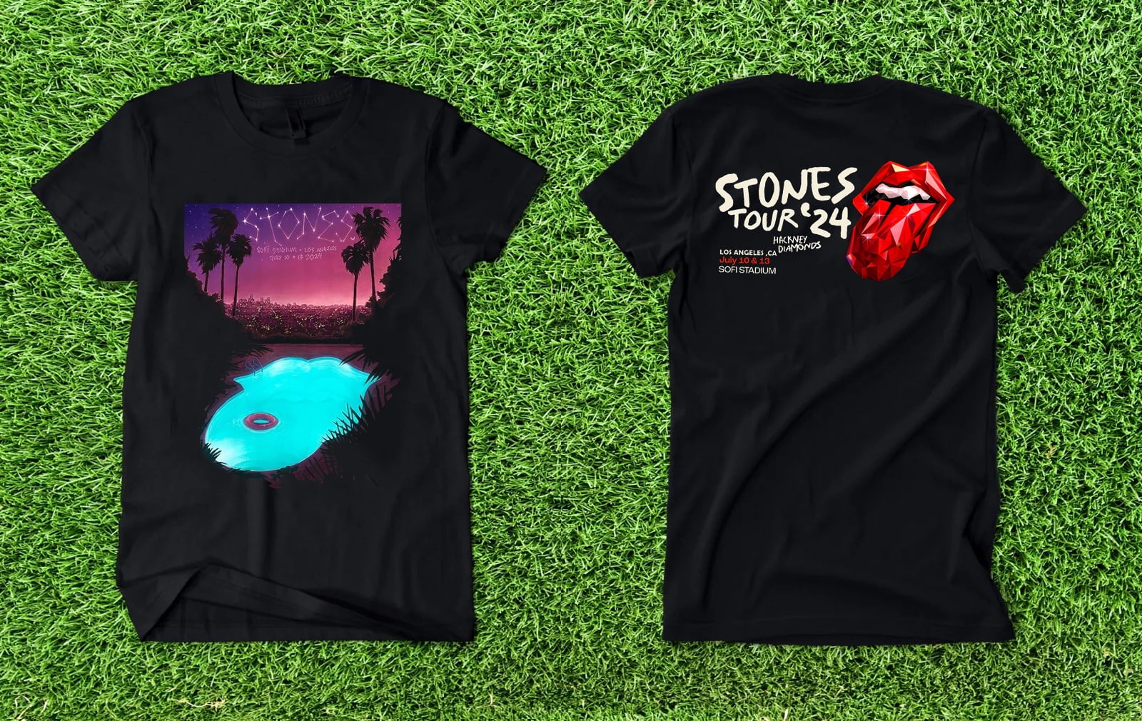 HOT! Rolling Stones 2024 Tour Los Angeles, CA July 10 & 13 Logo S5XL