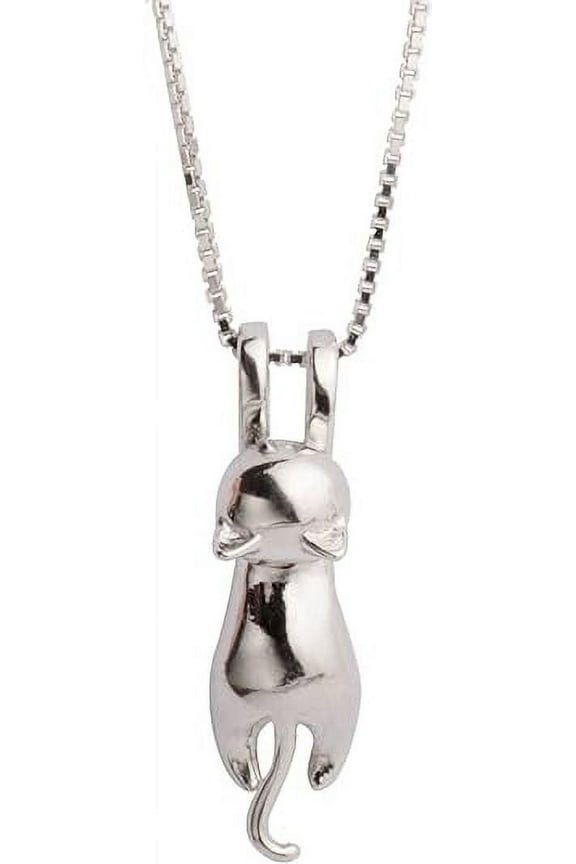 HOT S925 Sterling Silver Cat Necklaces Cat Jewelry for Women Cat Gifts for Cat Lovers Cat Lover Gifts for Women Cat Lady Gifts Silver Cat Pendant Collarbone Necklace