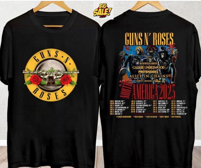 HOT SALE!! Guns N' Roses 2023 Tour North American World GnR Concert T ...