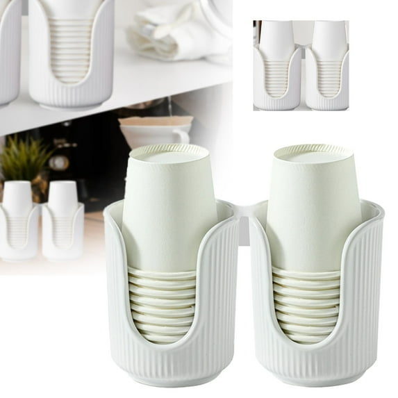 HOT SALE!! Plastic Bathroom Cup Dispenser with Stylish Vertical Stripes - Disposable Mouthwash Cup Holder Holds Many Paper Cups for Rinsing Cups on Bathroom Vanity Countertops