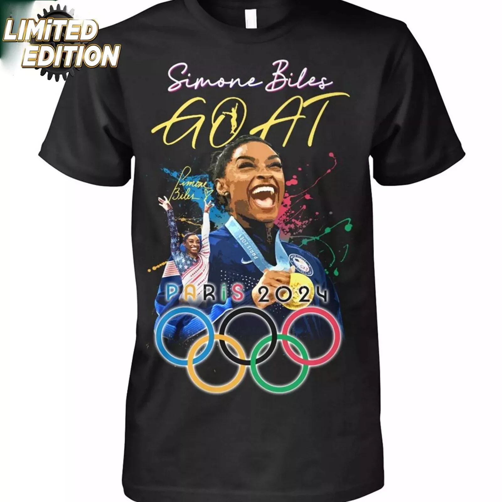 HOT SALE Simone Biles G.O.A.T Pa.rriis 2024 Special Edition TShirt
