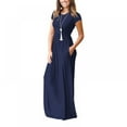 thumbnail image 1 of HOT SALE!Women Maxi Dress O Neck Pocket Summer Loose Casual Baggy Robe Female Retro Long DressesTEN, 1 of 8