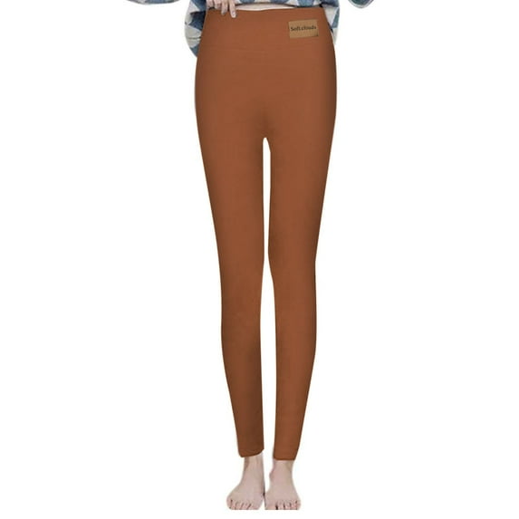 HOT SALE!Womens Sherpa Fleece Lined Pants Winter Casual Thick Leggings Stretchy High Waisted Yoga Pants Tights Thermal Pants Women's Lined High Waist Thermal Leggings Long Sports Trousers