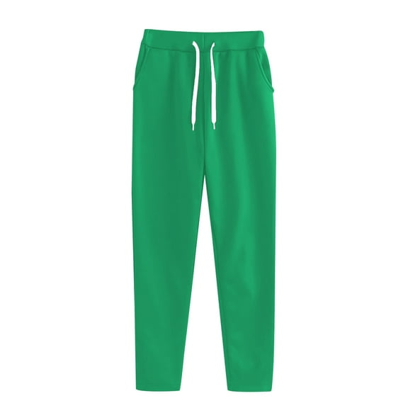 HOT SALE!Womens Sweatpants Wide Straight Leg Baggy Casual Joggers Athletic Pants Fall Winter Warm Sport Trousers with Pockets Women's Autumn and Winter Fashion Plus Size Casual Sports Pants Green M